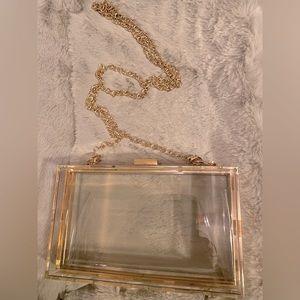 Clear/Rose Gold purse. USED ONCE